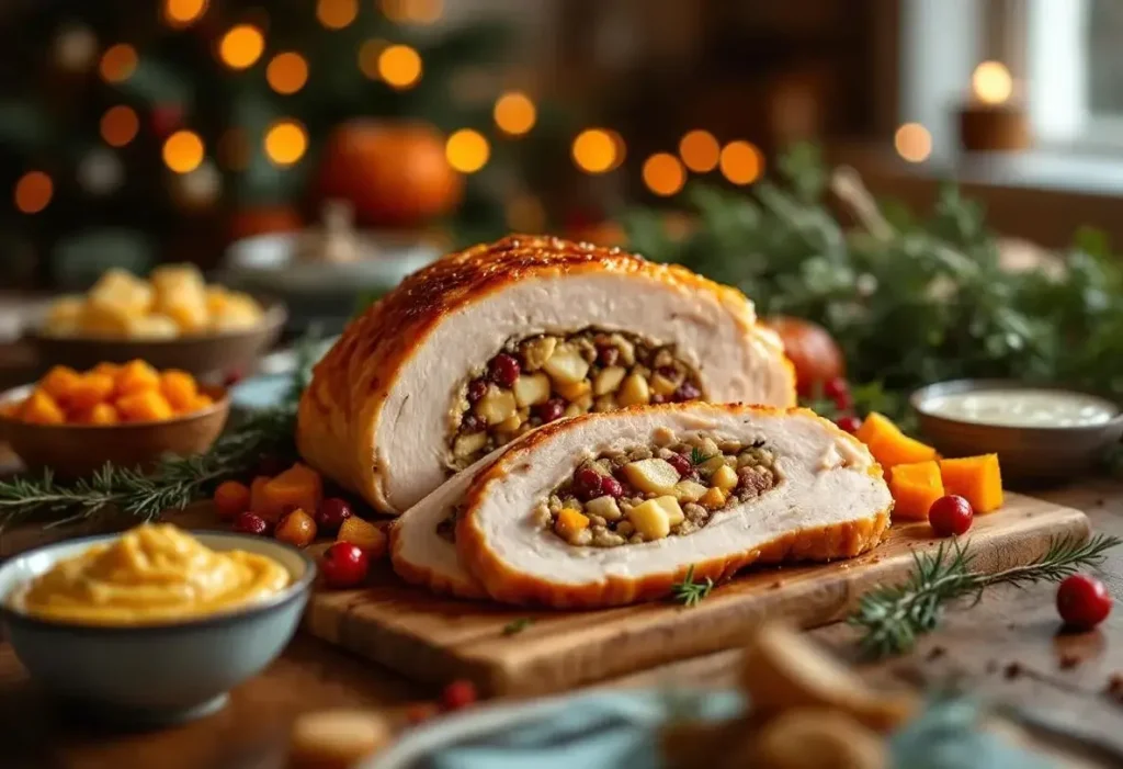 Ce rôti de dinde farci façon Thanksgiving va bluffer vos invités… et vous simplifier la vie le jour J !
